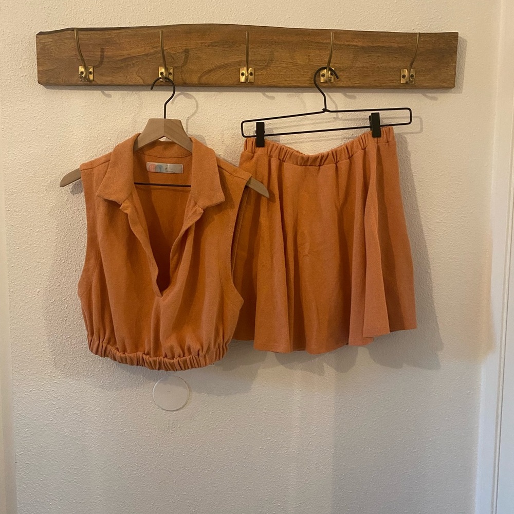 Free People beach tank and skort set